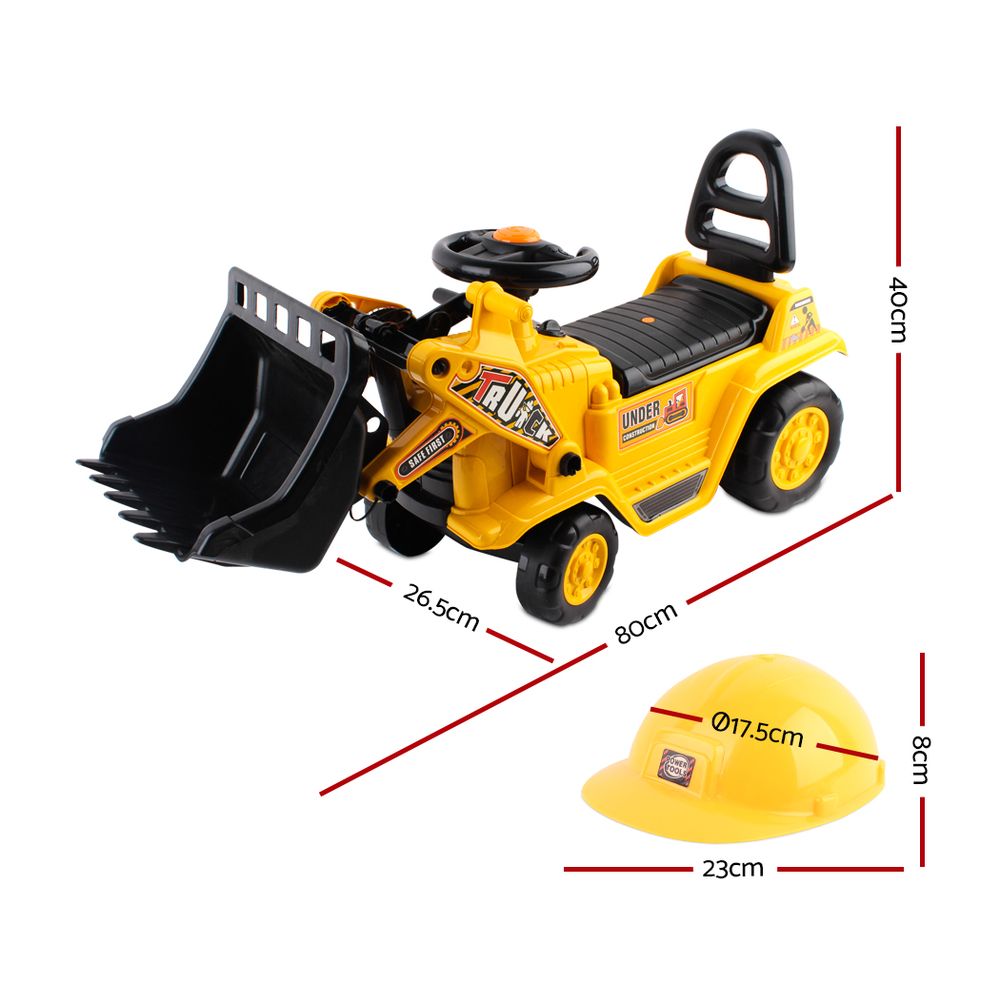 Kids Ride-On Bulldozer Sandpit Toy, Yellow