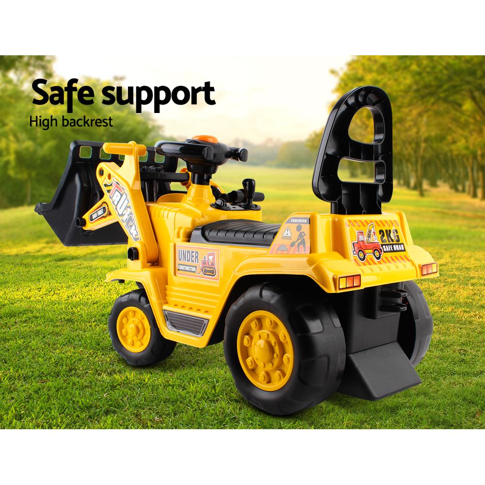 Kids Ride-On Bulldozer Sandpit Toy, Yellow