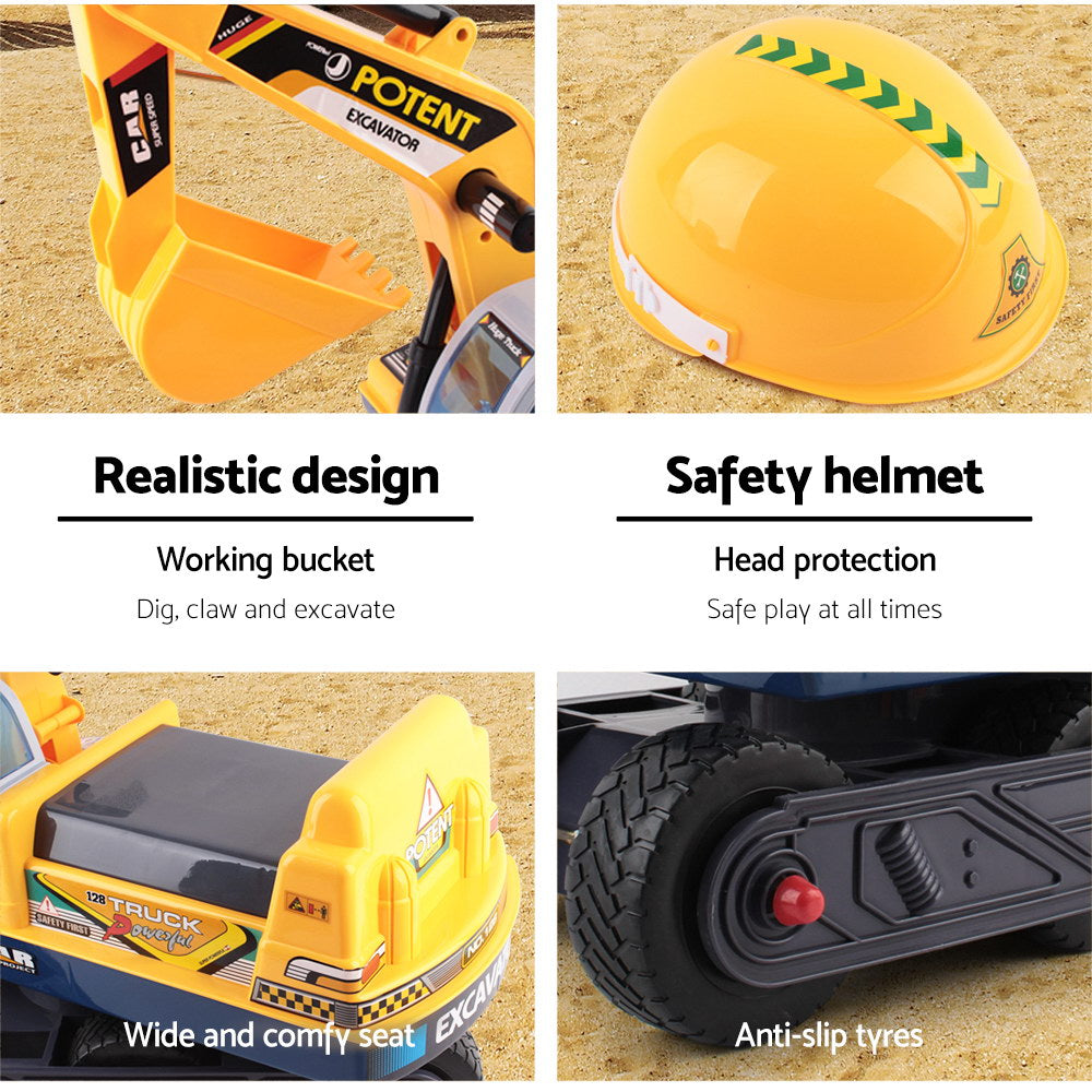 Kids Ride-On Excavator Sandpit Toy, Yellow