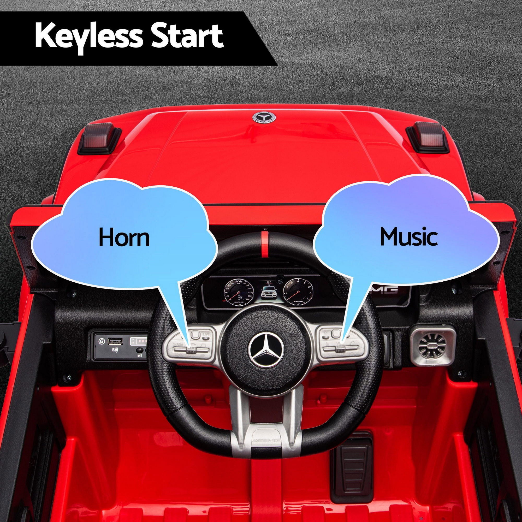 12V G63 Kids Electric Ride On Car with Parental Remote - Red