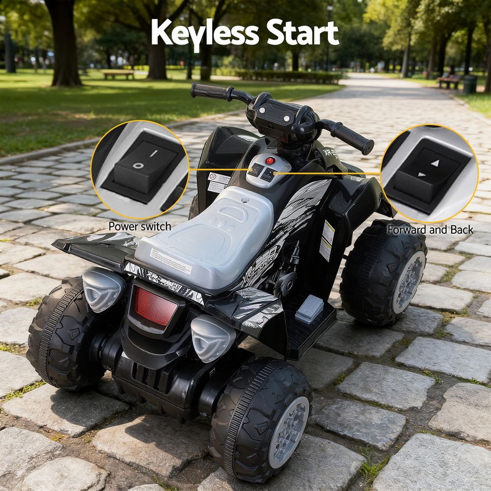 12V Kids Electric Ride On Quad Bike - Black