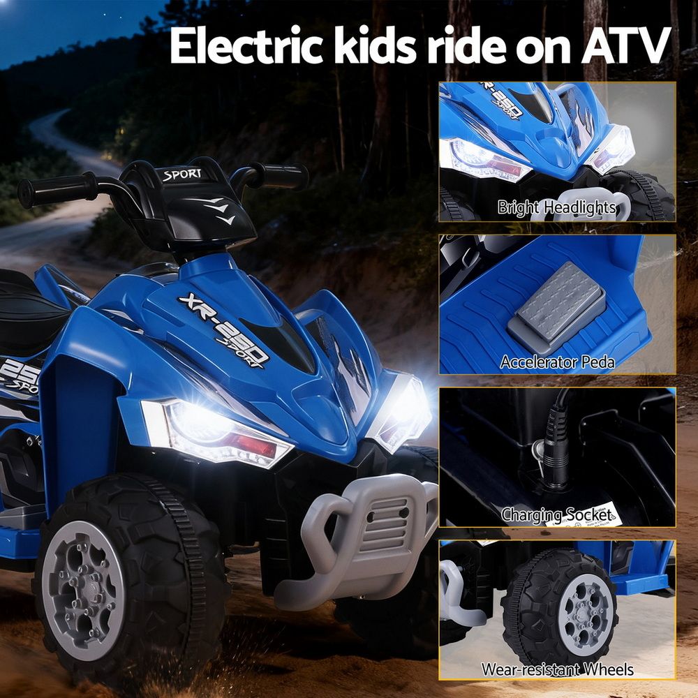 12V Kids Electric Ride On Quad Bike - Blue