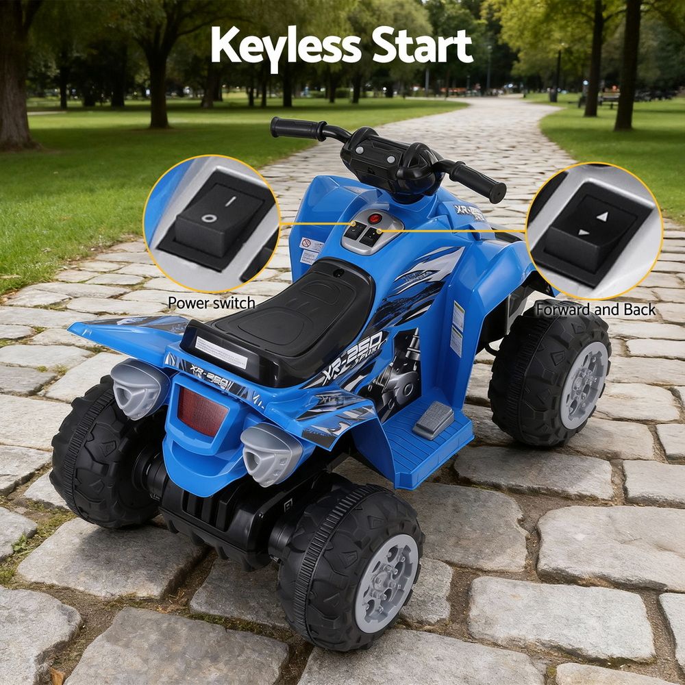 12V Kids Electric Ride On Quad Bike - Blue