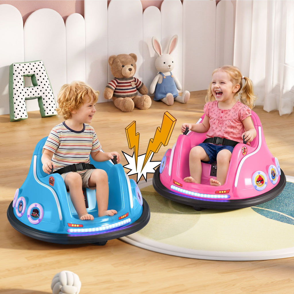 6V Kids Electric Bumper Car with Parental Remote - Pink