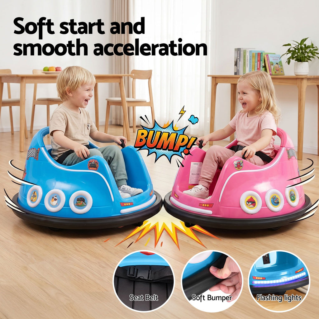 6V Kids Electric Bumper Car with Parental Remote - Pink