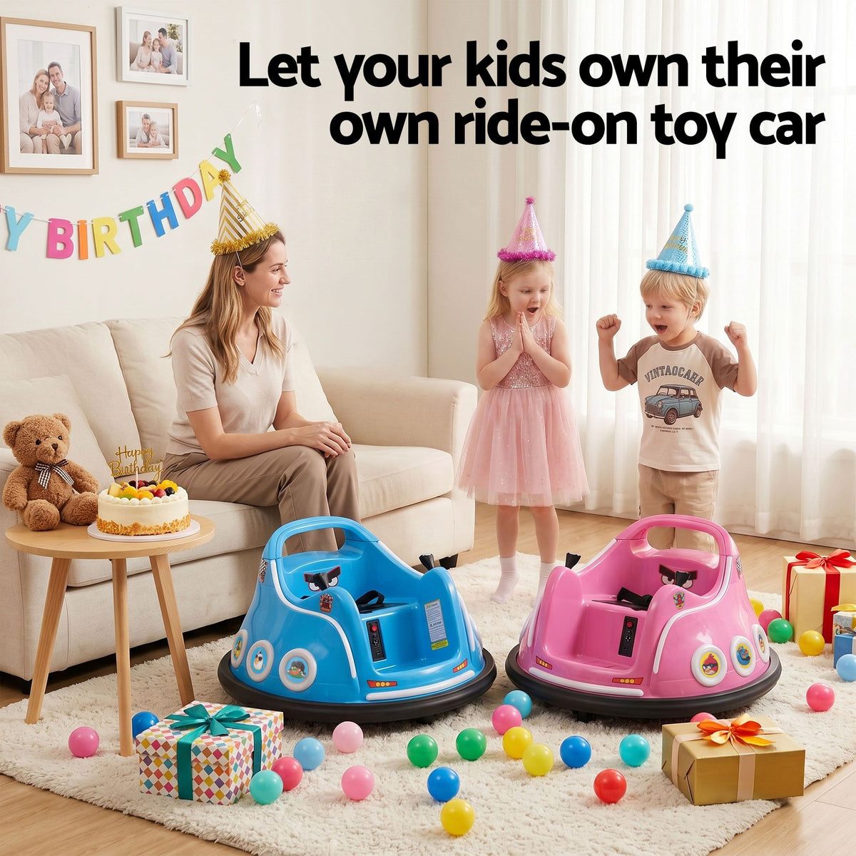 6V Kids Electric Bumper Car with Parental Remote - Pink