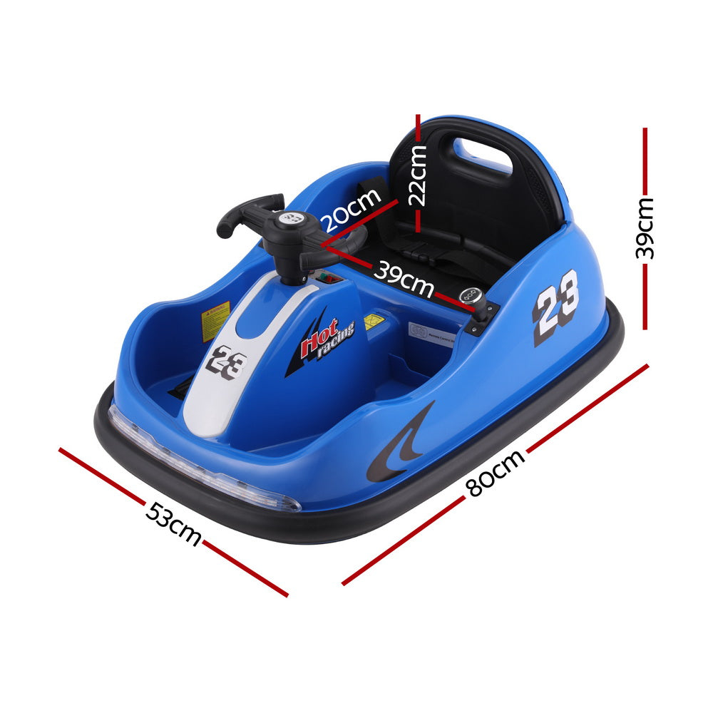 6V Kids Electric Bumper Kart with Parental Remote - Blue