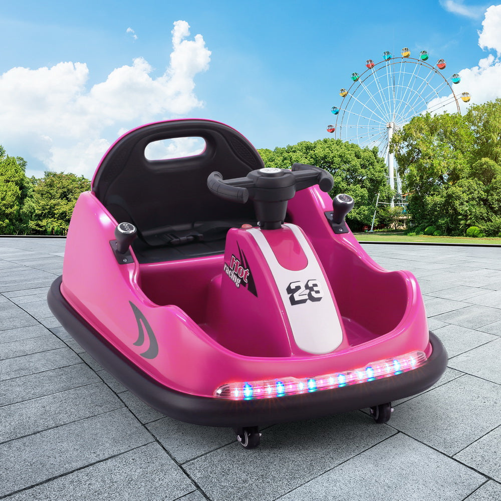 6V Kids Electric Bumper Kart with Parental Remote - Pink