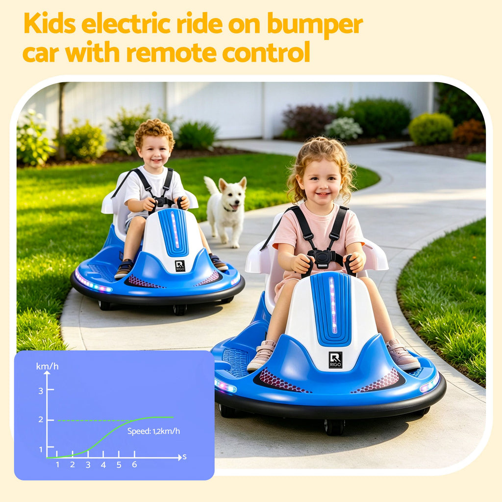 Ride on Cars Kids Bumper 12V Ride on Toy Toddler Remote Control Blue