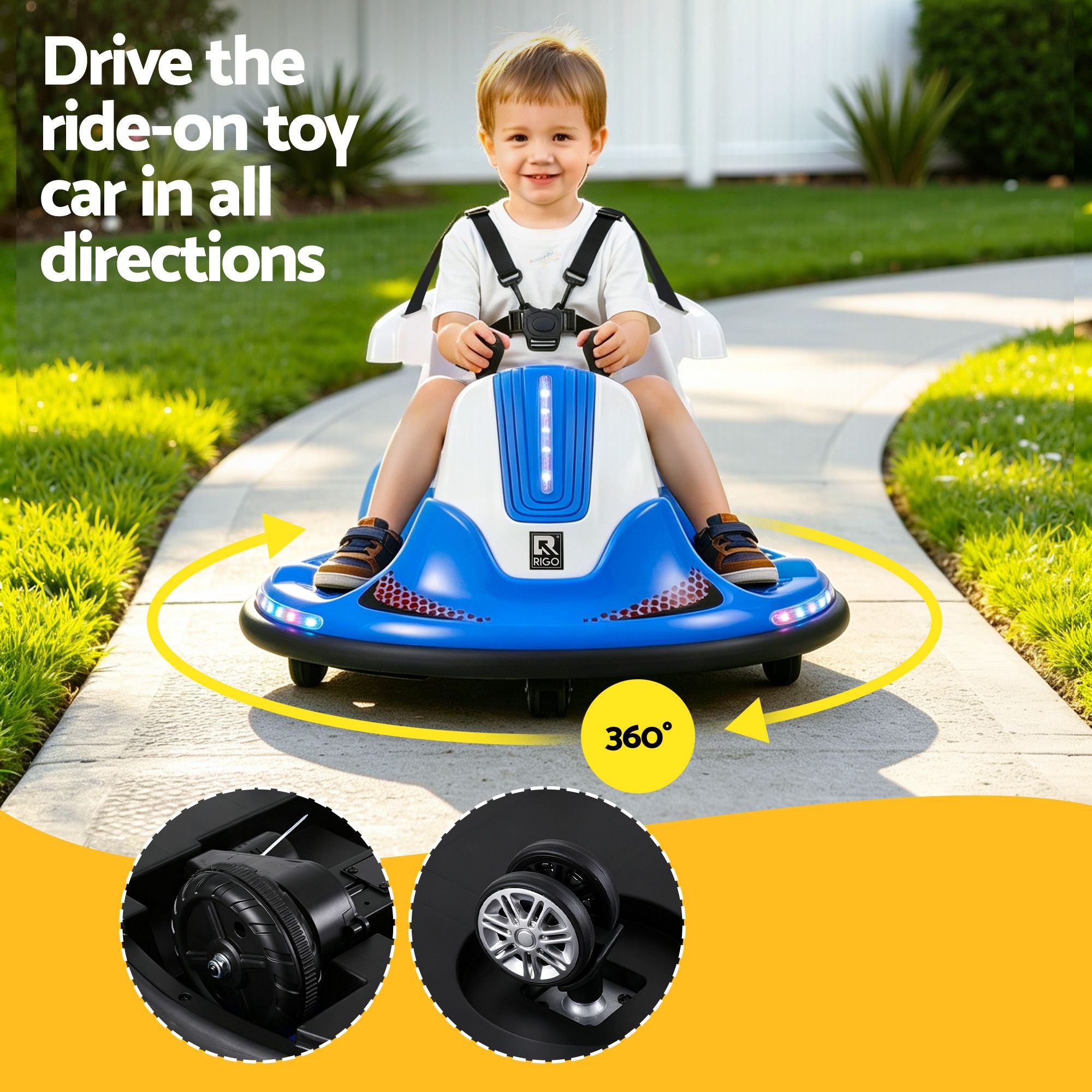 Ride on Cars Kids Bumper 12V Ride on Toy Toddler Remote Control Blue