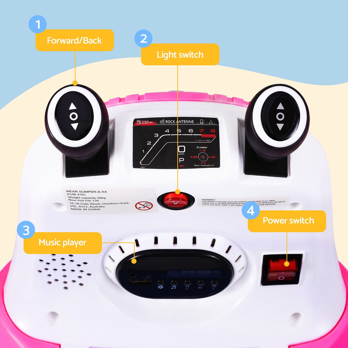 Ride on Cars Kids Bumper 12V Ride on Toy Toddler Remote Control Pink