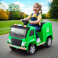 12V Kids Electric Garbage Truck Ride On with Parental Remote - Green