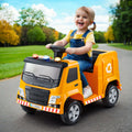 12V Kids Electric Garbage Truck Ride On with Parental Remote - Yellow