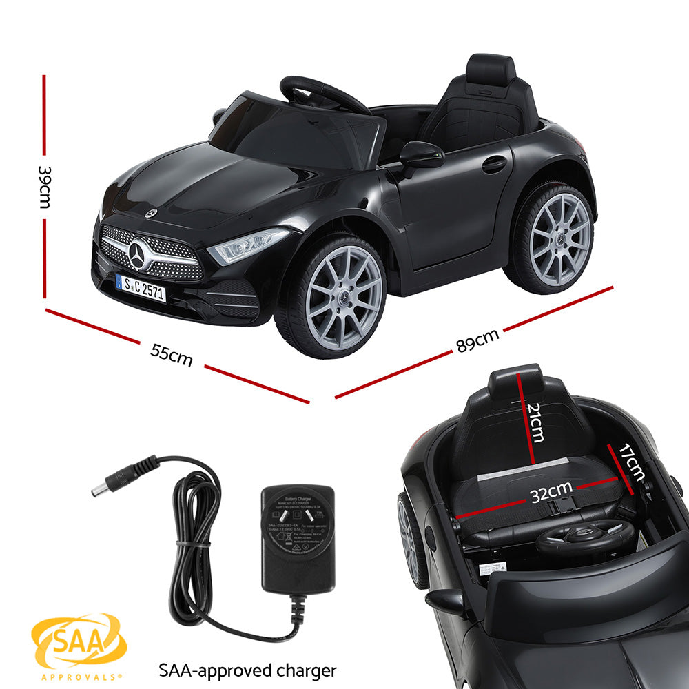 12V Licensed CLS350 Kids Electric Ride On Car with Parental Remote - Black