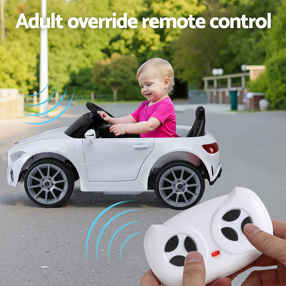 12V Licensed CLS350 Kids Electric Ride On Car with Parental Remote - White