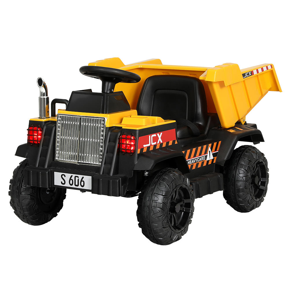 12V Kids Electric Dump Truck Ride On - Yellow
