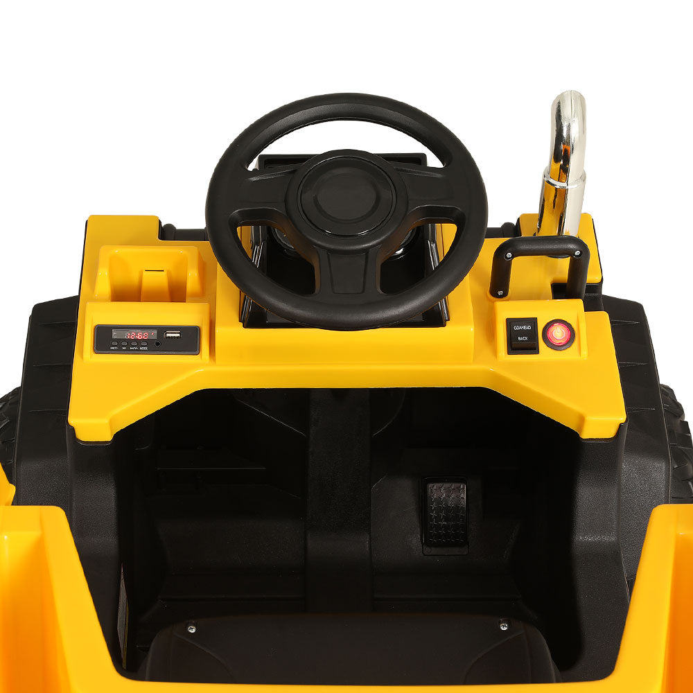 12V Kids Electric Dump Truck Ride On - Yellow