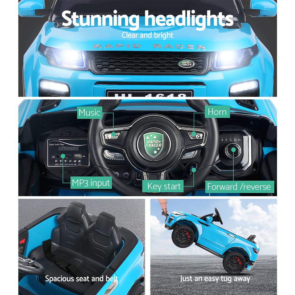 12V Range Rover-Inspired Kids Electric Ride-On Car, Blue