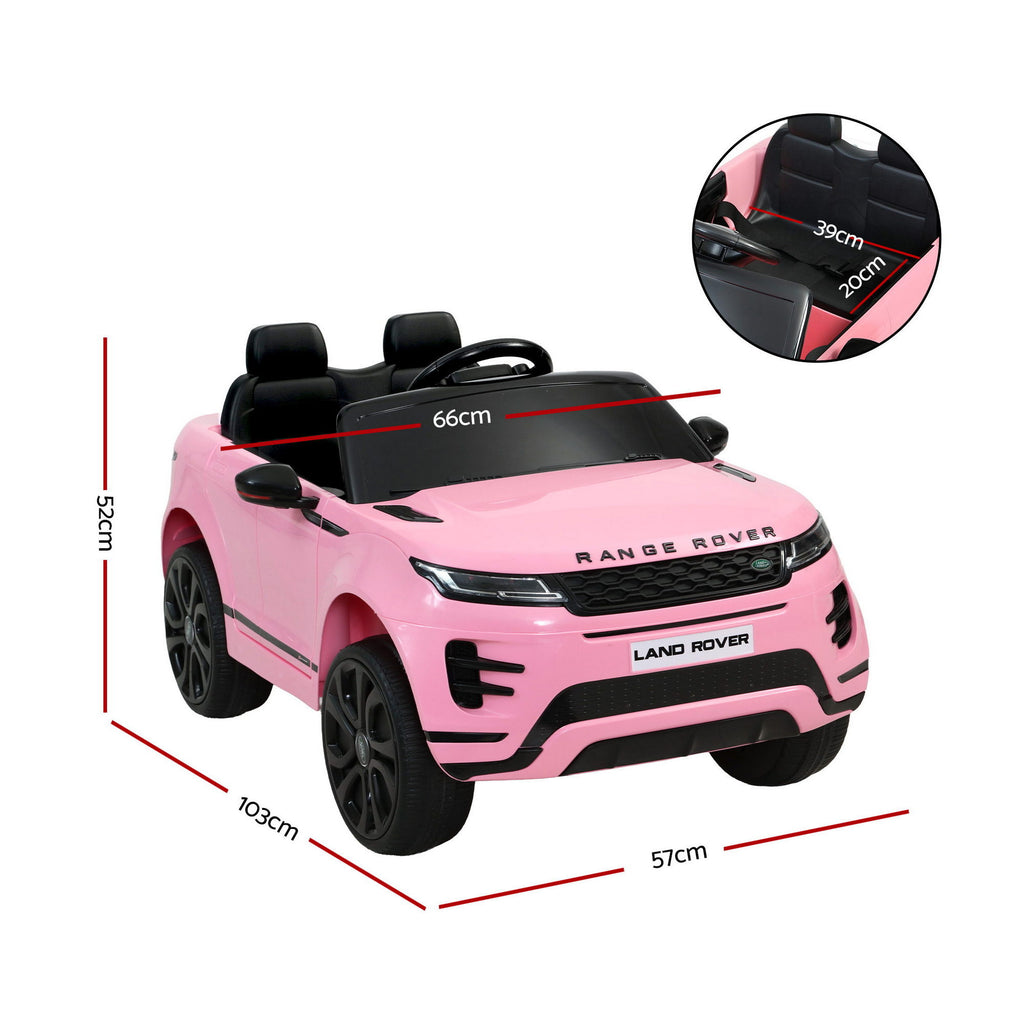 12V Licensed Land Rover Evoque Kids Electric Ride On Car with Parental Remote - Pink