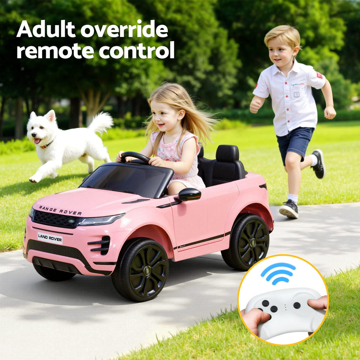 12V Licensed Land Rover Evoque Kids Electric Ride On Car with Parental Remote - Pink