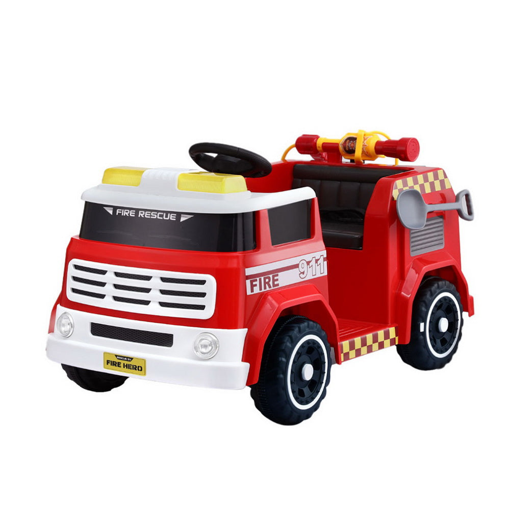 12V Kids Electric Fire Truck Ride On with Water Gun with Parental Remote