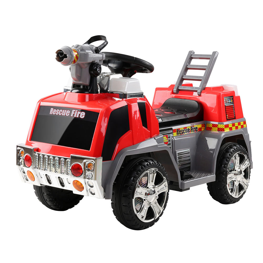 6V Kids Electric Fire Truck Ride On - Red