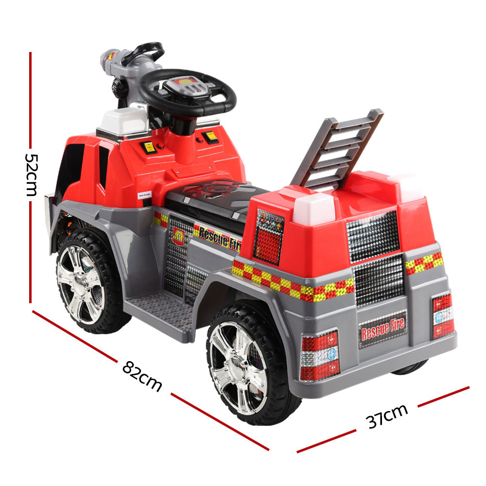 6V Kids Electric Fire Truck Ride On - Red