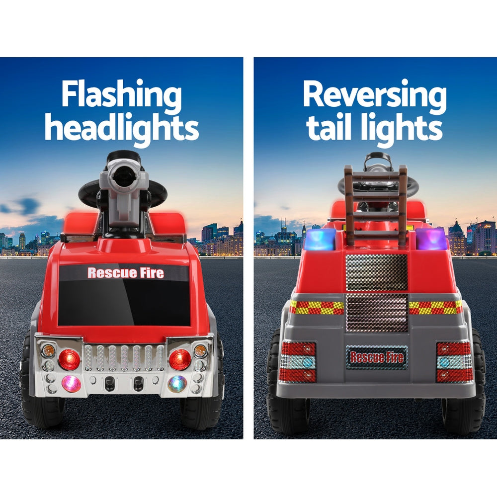 6V Kids Electric Fire Truck Ride On - Red