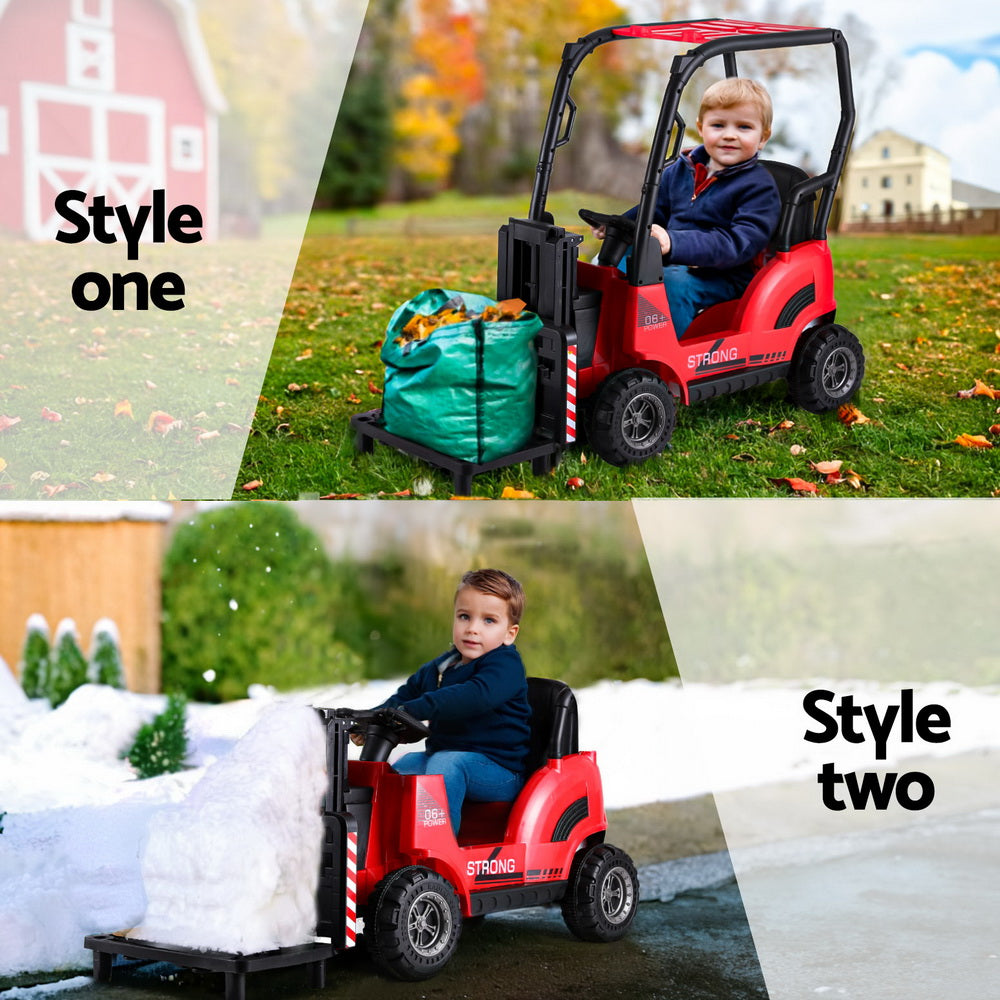 12V Kids Electric Forklift Ride On with Parental Remote - Red