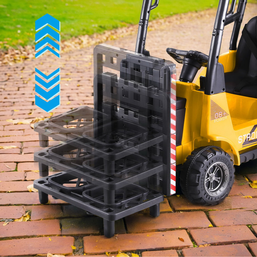 12V Kids Electric Forklift Ride On with Parental Remote - Yellow