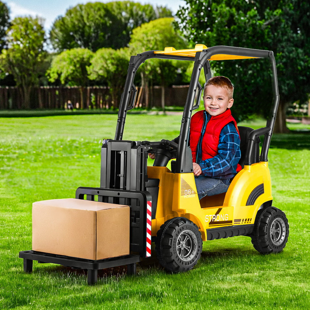 12V Kids Electric Forklift Ride On with Parental Remote - Yellow