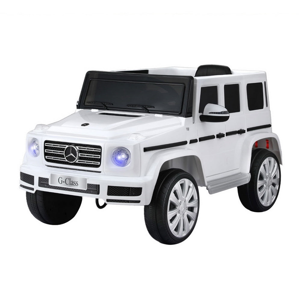 12V Licensed Mercedes-Benz G500 Kids Electric Ride On Car with Parental Remote - White