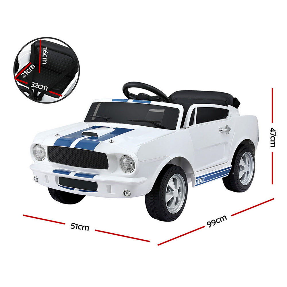 12V Licensed Ford Mustang Shelby GT350 Kids Electric Ride On Car with Parental Remote - White