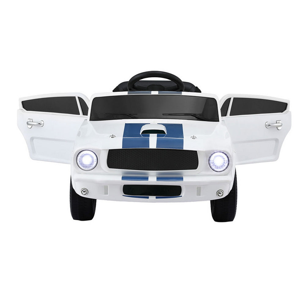12V Licensed Ford Mustang Shelby GT350 Kids Electric Ride On Car with Parental Remote - White