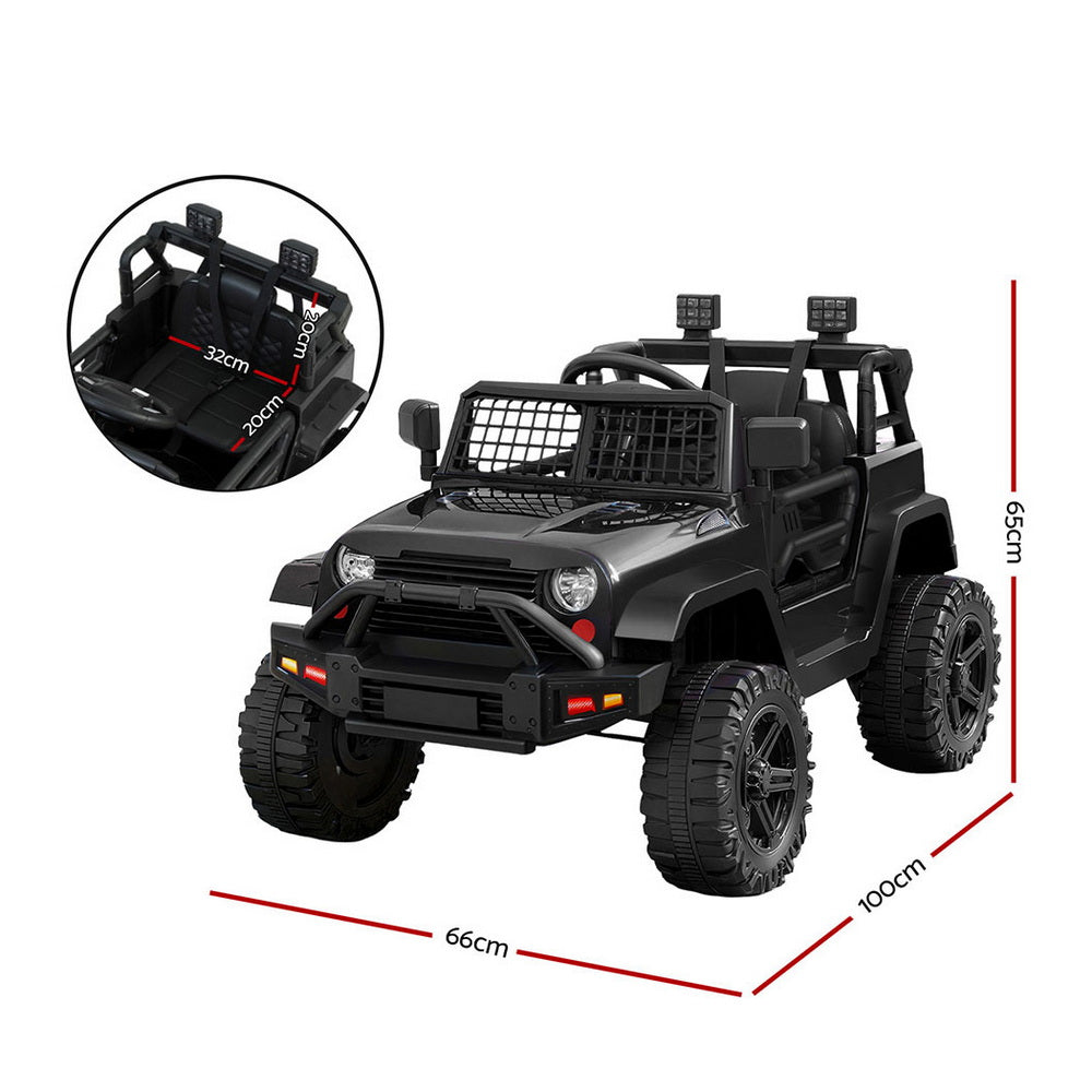 12V Kids Electric Ride On Jeep with Parental Remote - Black