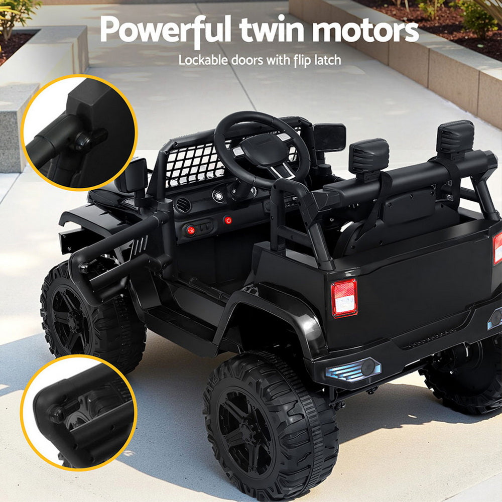 12V Kids Electric Ride On Jeep with Parental Remote - Black
