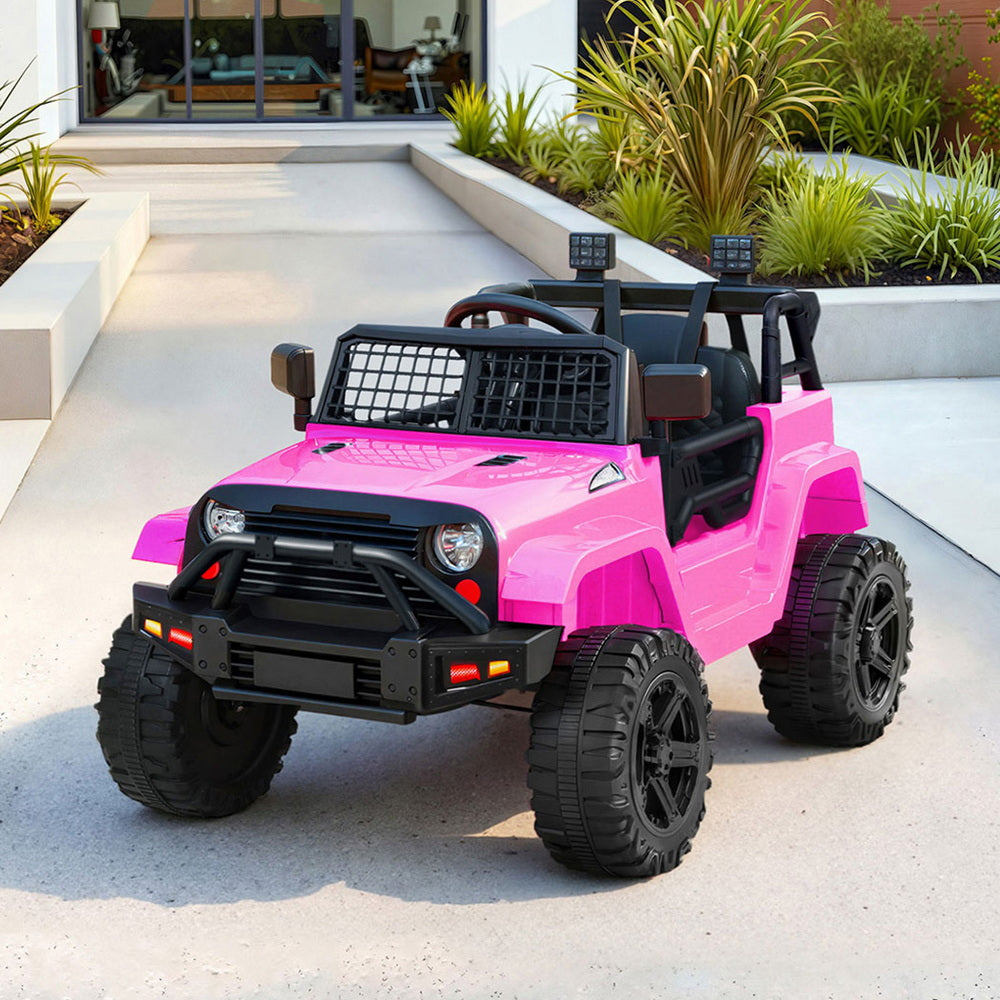 12V Kids Electric Ride On Jeep with Parental Remote - Pink