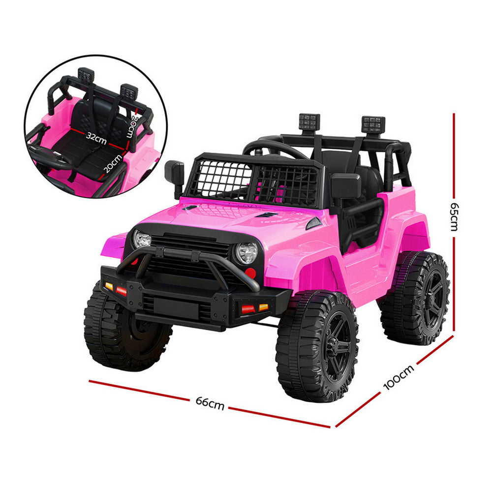12V Kids Electric Ride On Jeep with Parental Remote - Pink