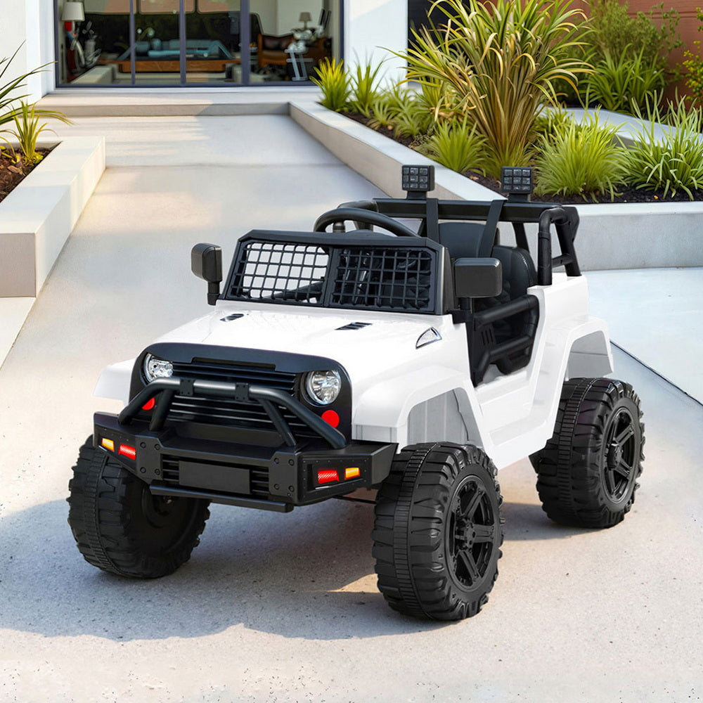 12V Kids Electric Ride On Jeep with Parental Remote - White