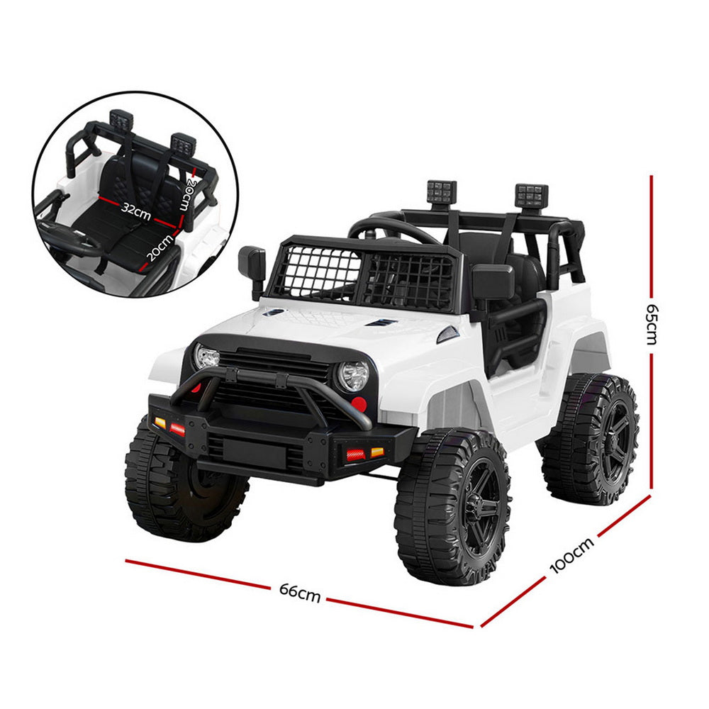 12V Kids Electric Ride On Jeep with Parental Remote - White