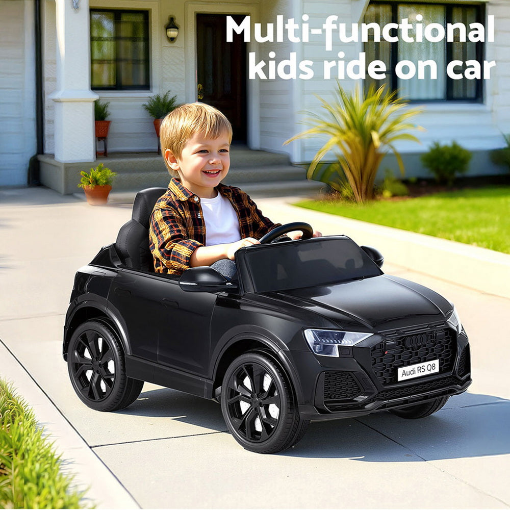 12V Licensed Audi RSQ8 Kids Electric Ride On Car with Parental Remote - Black
