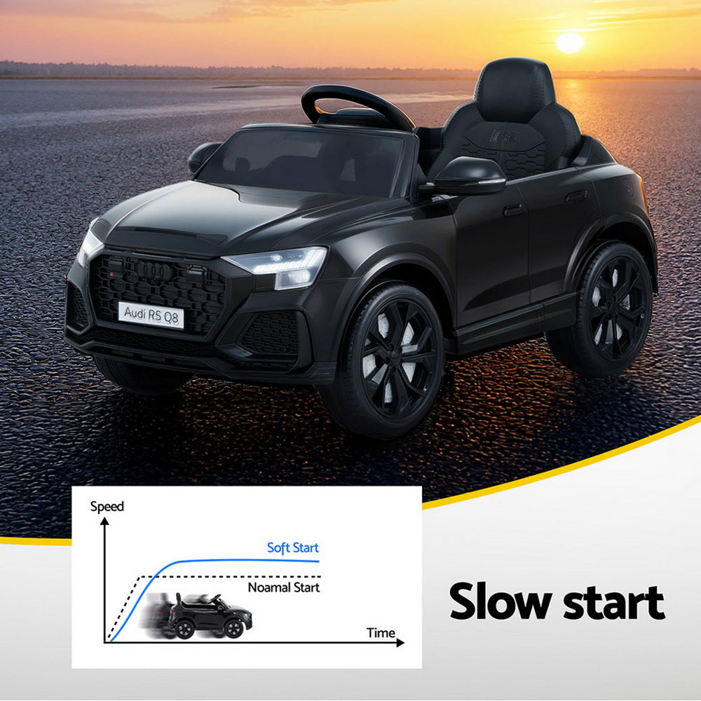 12V Licensed Audi RSQ8 Kids Electric Ride On Car with Parental Remote - Black