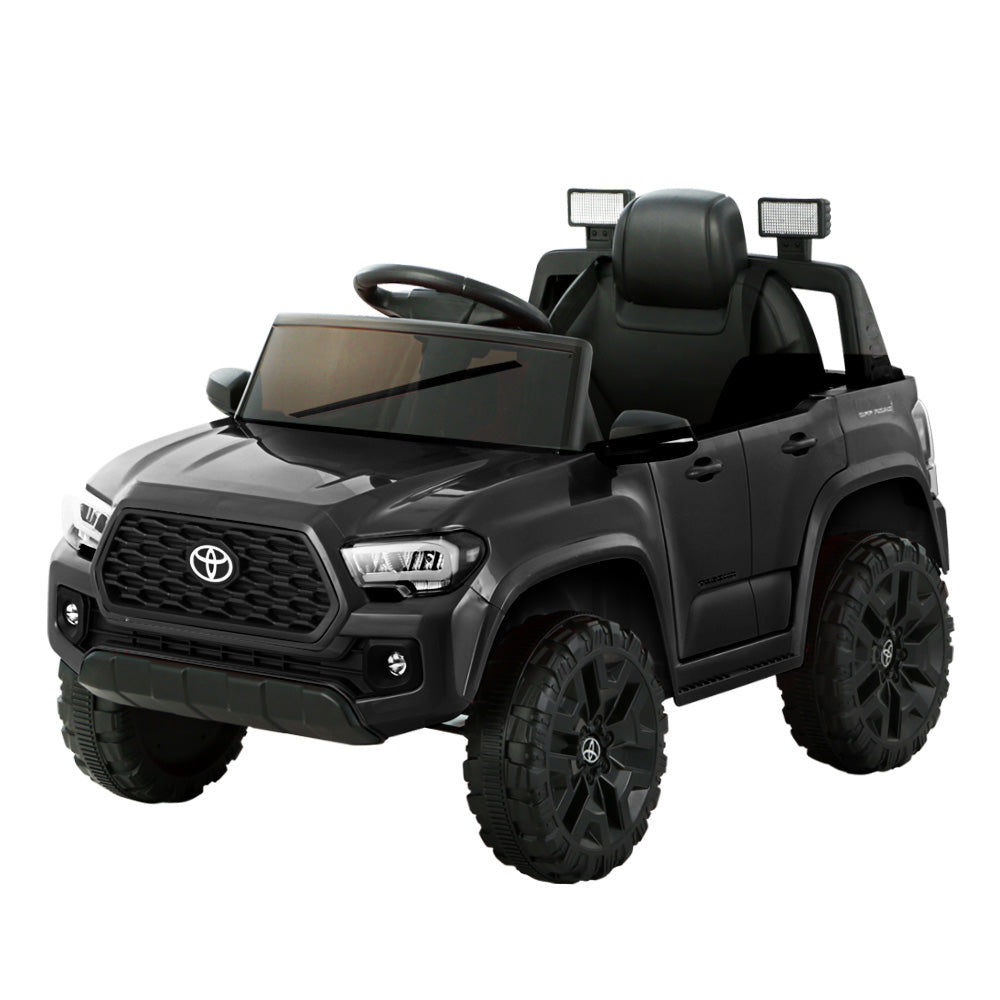 12V Licensed Toyota Tacoma Kids Electric Ride On Car with Parental Remote - Black