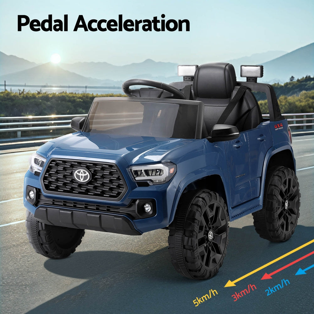 12V Licensed Toyota Tacoma Kids Electric Ride On Car with Parental Remote - Blue