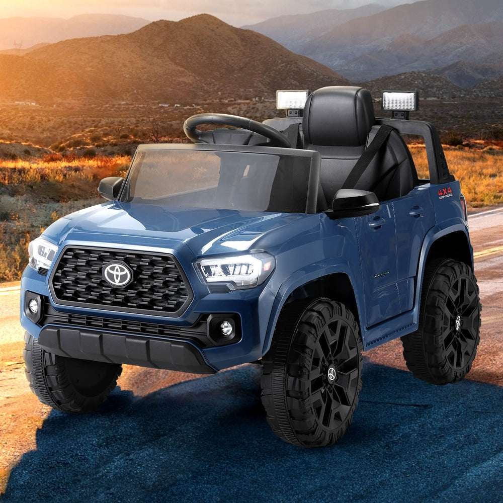 12V Licensed Toyota Tacoma Kids Electric Ride On Car with Parental Remote - Blue