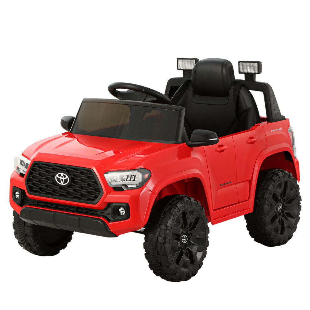 12V Licensed Toyota Tacoma Kids Electric Ride On Car with Parental Remote - Red