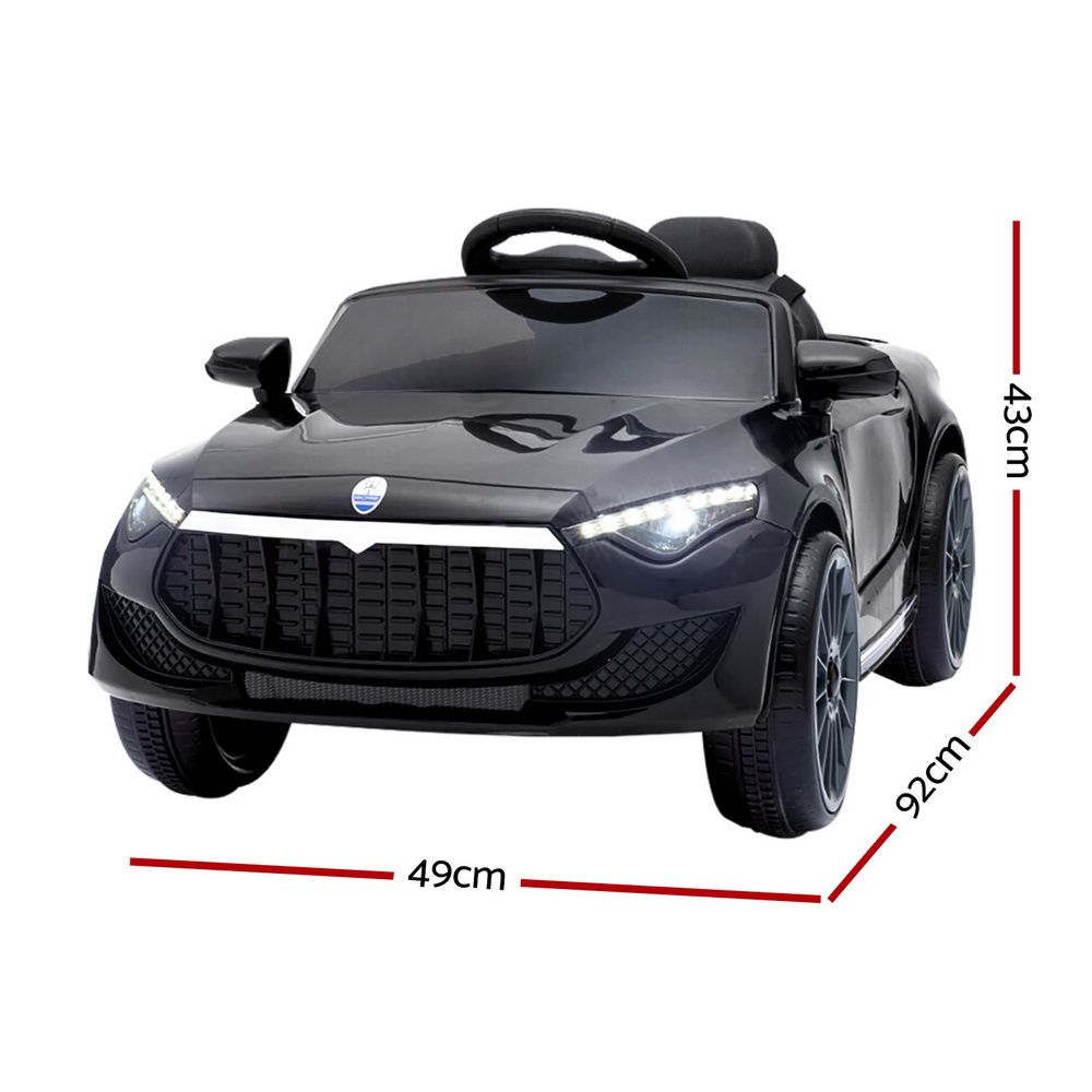 12V Kids Electric Ride-On Sports Car, Black