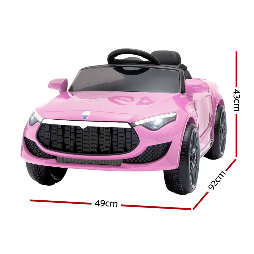 12V Kids Electric Ride-On Sports Car, Pink