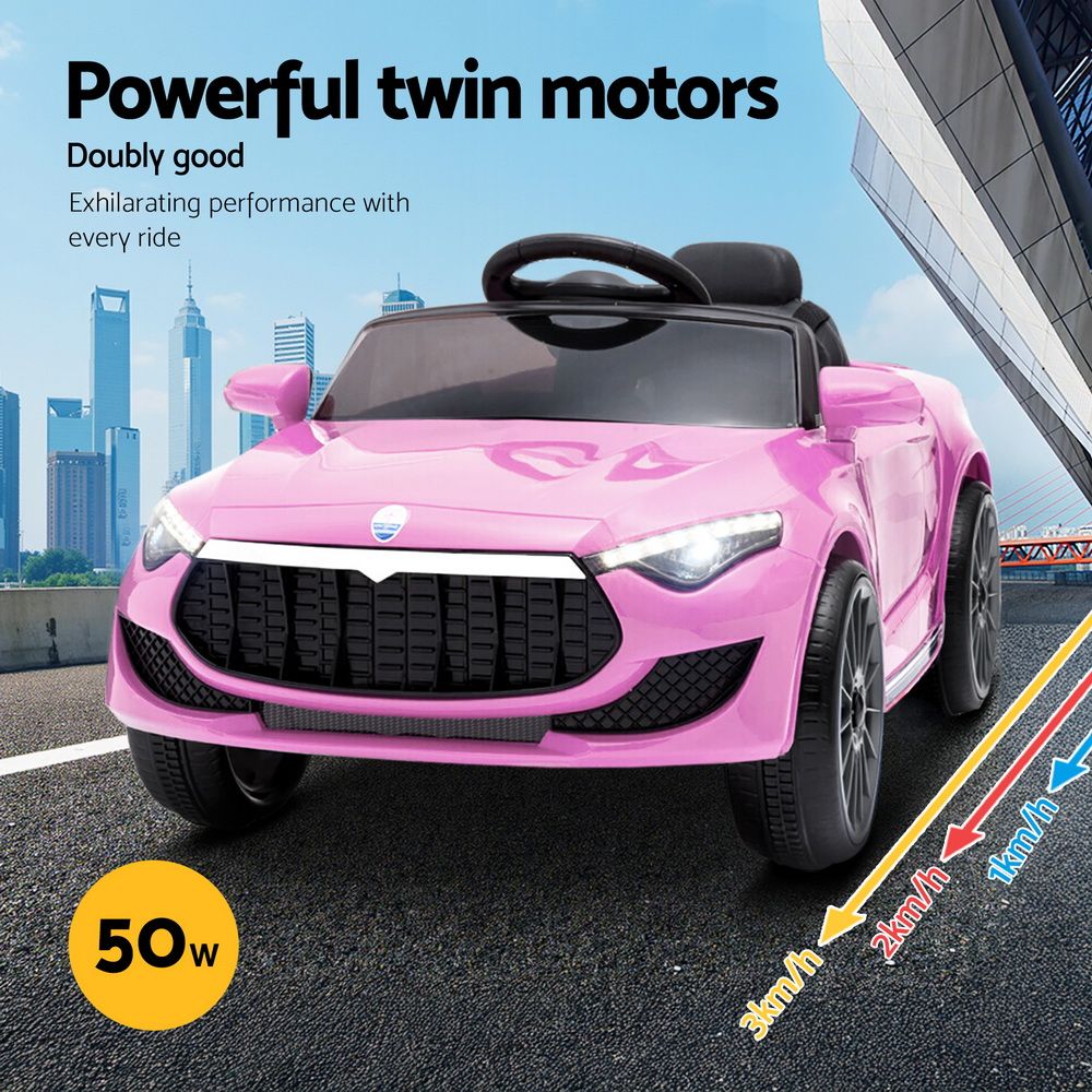 12V Kids Electric Ride-On Sports Car, Pink
