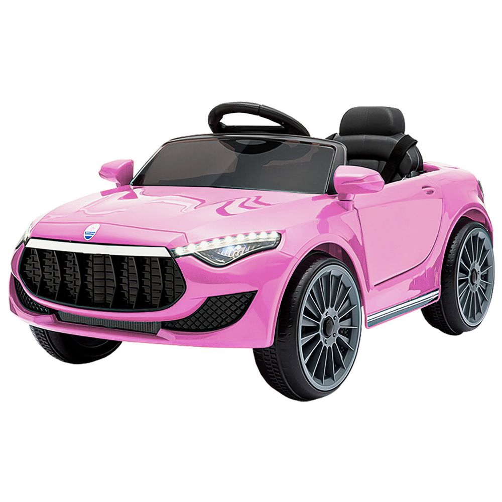 12V Kids Electric Ride-On Sports Car, Pink